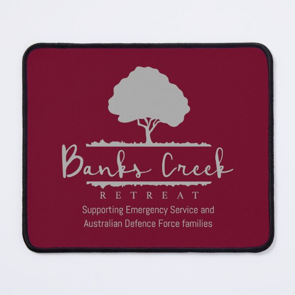Item preview, Banks Creek Retreat LOGO ONLY - All GREY (Maroon Background) designed and sold by Grant Neilson.