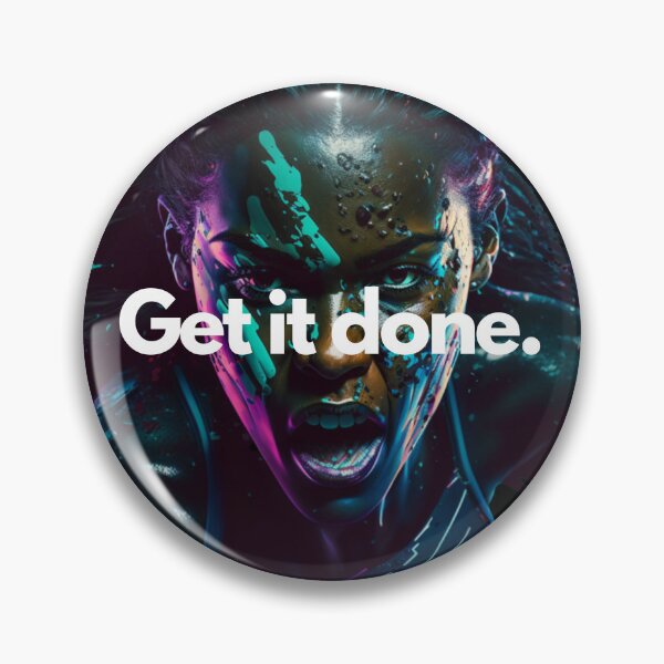 Item preview, Get it done Triathlon White on Black Motivating, inspiring, determined,aquamarine colors, Memphis, film noir lighting, Ultra realistic designed and sold by Triathlongram.