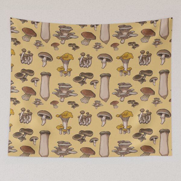 Item preview, Edible Mushrooms Seamless Pattern designed and sold by DingHuArt.