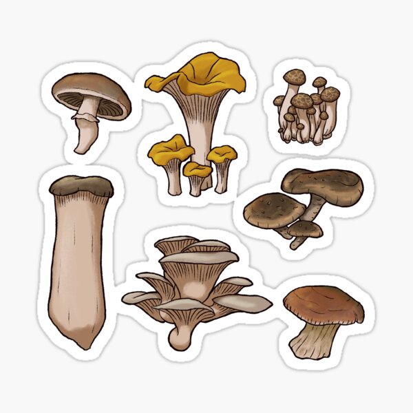 Item preview, Edible Mushrooms Seamless Pattern designed and sold by DingHuArt.