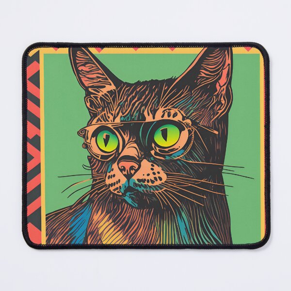 Item preview, Meow-tain Timelessness: A Cat in Retro Style on Redbubble designed and sold by beben76.