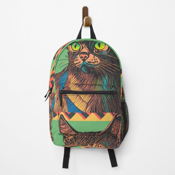 Item preview, Meow-tain Timelessness: A Cat in Retro Style on Redbubble designed and sold by beben76.