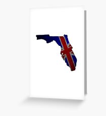 United Kingdom flag Florida outline Greeting Card