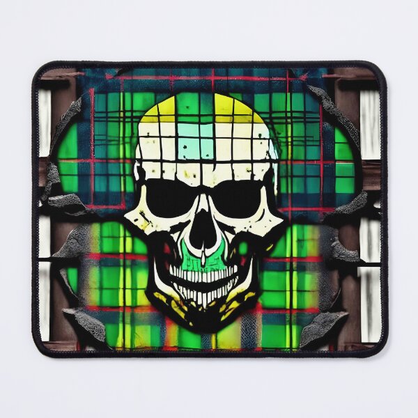 Item preview, Skull Plaid Grunge Tie Dye Bleach Acid Wash Graphic designed and sold by Anticulture.