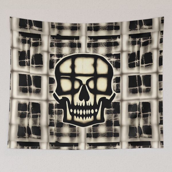 Item preview, Skull Plaid Grunge Bleach Acid Wash Graphic Skate Punk designed and sold by Anticulture.