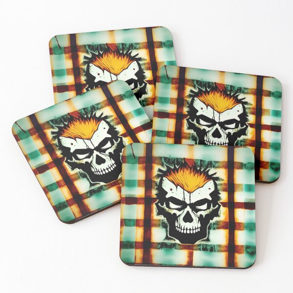 Item preview, Skull Plaid Grunge Bleach Acid Wash Graphic Skate Punk designed and sold by Anticulture.