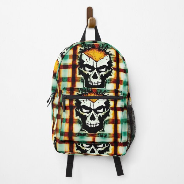 Item preview, Skull Plaid Grunge Bleach Acid Wash Graphic Skate Punk designed and sold by Anticulture.