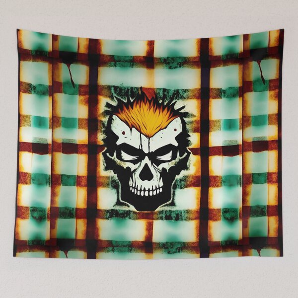 Item preview, Skull Plaid Grunge Bleach Acid Wash Graphic Skate Punk designed and sold by Anticulture.
