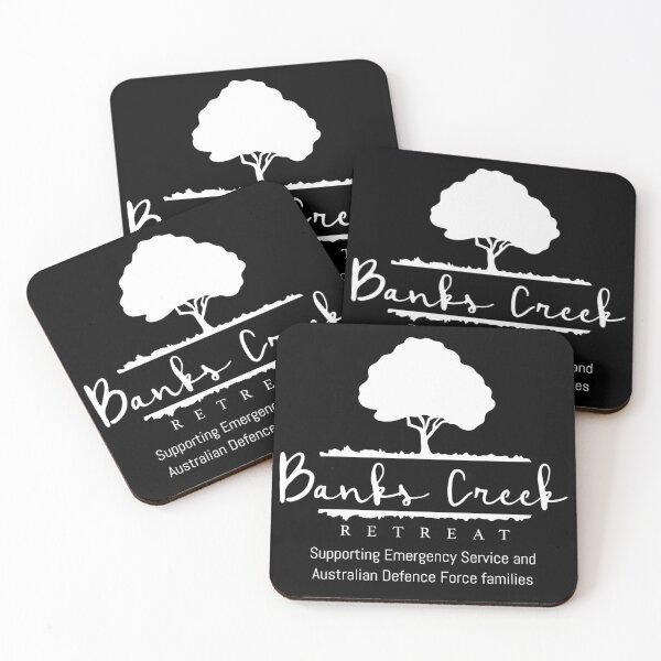 Item preview, Banks Creek Retreat LOGO ONLY - All WHITE (Black background) designed and sold by Grant Neilson.