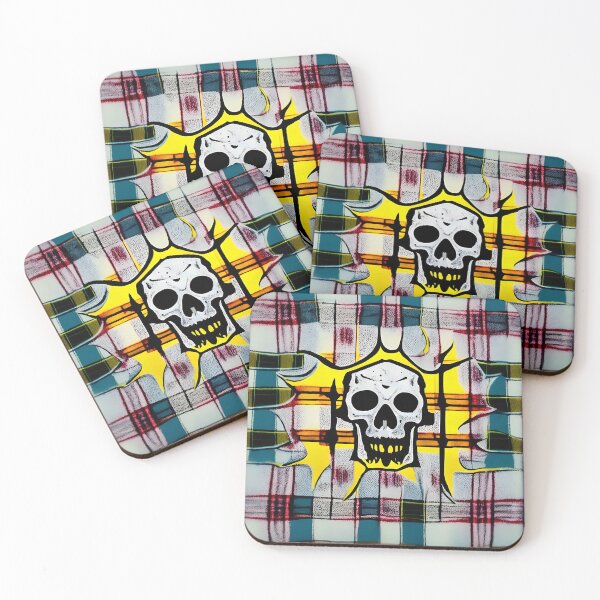 Item preview, Skull Plaid Grunge Bleach Acid Wash Graphic Skate Punk designed and sold by Anticulture.