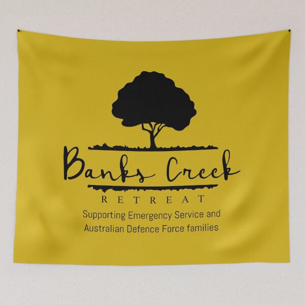 Item preview, Banks Creek Retreat LOGO ONLY - All BLACK (Yellow background) designed and sold by Grant Neilson.