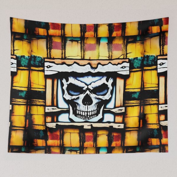 Item preview, Skull Plaid Grunge Bleach Acid Wash Graphic Skate Punk designed and sold by Anticulture.
