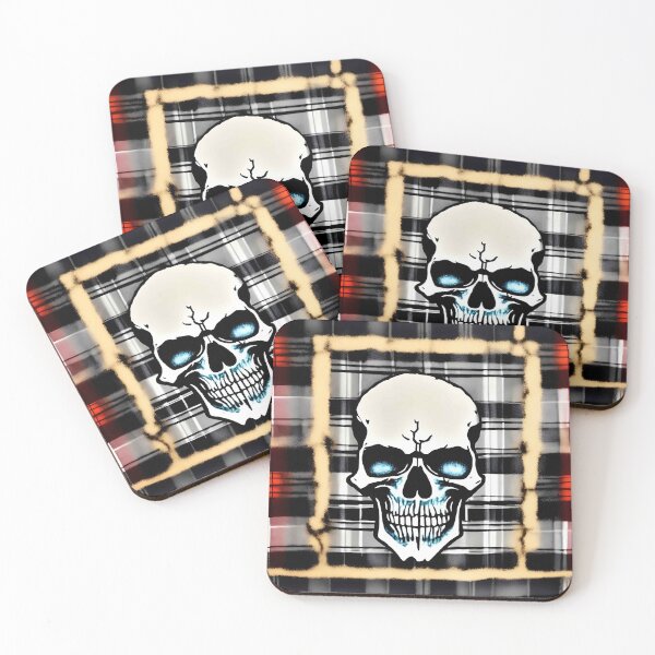 Item preview, Skull Plaid Grunge Bleach Acid Wash Graphic Skate Punk designed and sold by Anticulture.