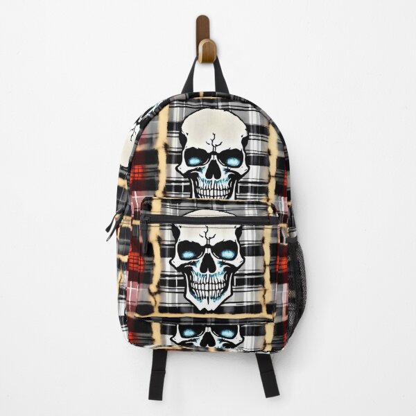 Item preview, Skull Plaid Grunge Bleach Acid Wash Graphic Skate Punk designed and sold by Anticulture.