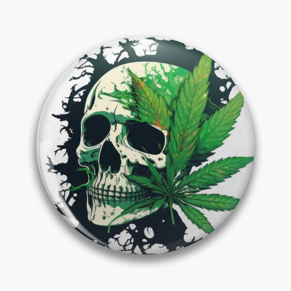 Aperçu de l'œuvre Crâne Cannabis créée et vendue par CombatCreatives.