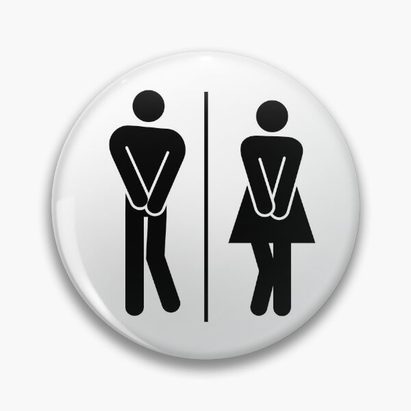 Item preview, Funny Bathroom Restroom Sign Man Woman Pee Hold designed and sold by GSquaredDesigns.