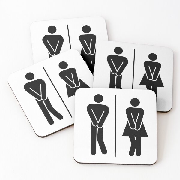Item preview, Funny Bathroom Restroom Sign Man Woman Pee Hold designed and sold by GSquaredDesigns.