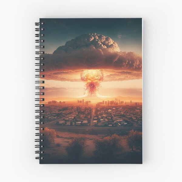 Item preview,  Landscape of the atomic bomb detonated in city view, imagined art, fantasy art, wall art 5 designed and sold by jetaiart.