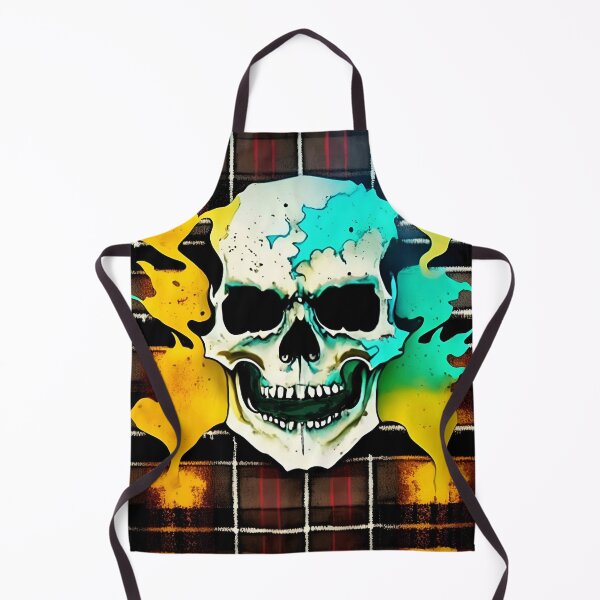 Item preview, Skull Flames Plaid Grunge Bleach Acid Wash Graphic Skate Punk Biker designed and sold by Anticulture.