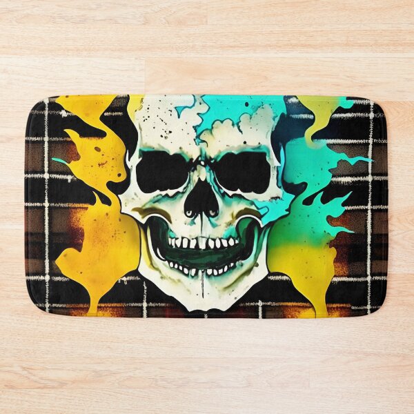 Item preview, Skull Flames Plaid Grunge Bleach Acid Wash Graphic Skate Punk Biker designed and sold by Anticulture.