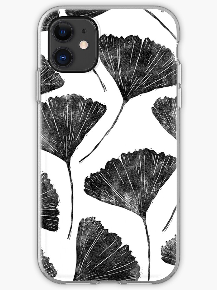 Mixed leaves Lino cut printed nature inspired hand printed pattern iphone 11 case Mixed leaves Lino cut printed nature inspired hand printed pattern iphone 11 case