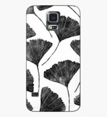 Ginkgo biloba, Lino cut nature inspired leaf pattern Case/Skin for Samsung Galaxy