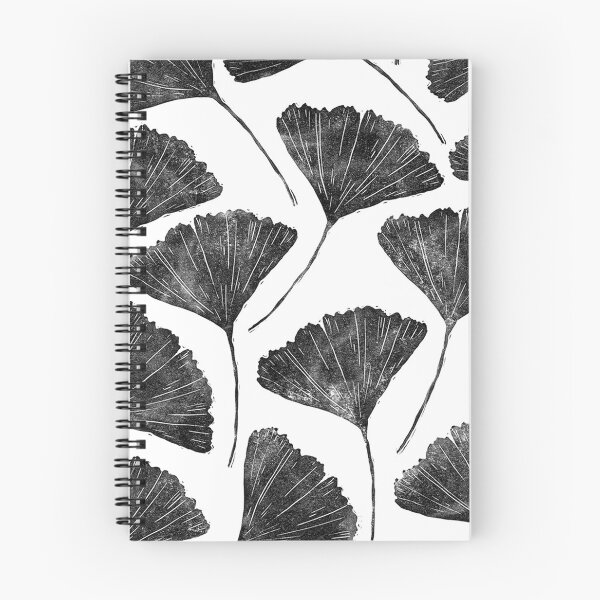 Item preview, Ginkgo biloba, Lino cut nature inspired leaf pattern designed and sold by emporiumjulium.