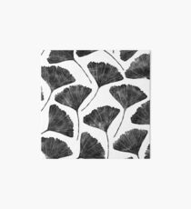 Ginkgo biloba, Lino cut nature inspired leaf pattern Art Board Print