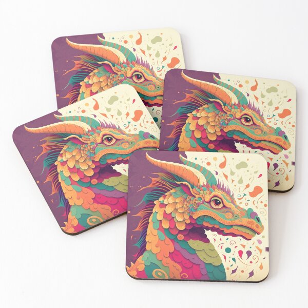Item preview, A colorful drawing of a dragon's head designed and sold by Warehouse46.