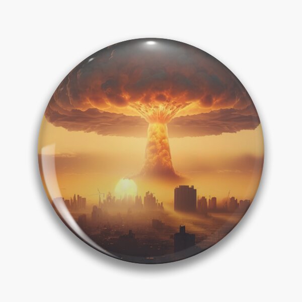 Item preview, Landscape of the atomic bomb detonated in city view, imagined art, fantasy art, wall art 6 designed and sold by jetaiart.