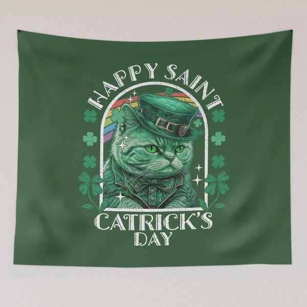 Item preview, Happy Saint Catrick's Day Cat Leprechaunn designed and sold by petestyles.
