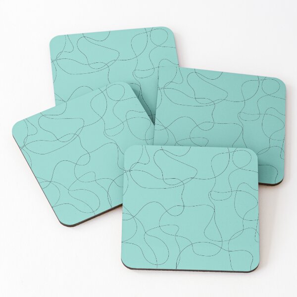 Item preview, Geometric Funky Teal Blue Line Shape  designed and sold by Claire Hunt Designs.