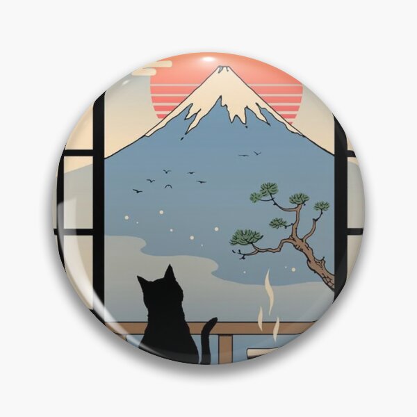 Item preview, Coffee Cat in Mt Fuji designed and sold by garlettanibel.