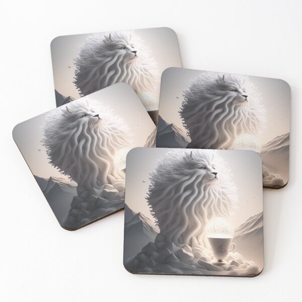 Item preview, Copy of white lion spirit fantasy wallart, artwork, lighting artwork 2 designed and sold by jetaiart.