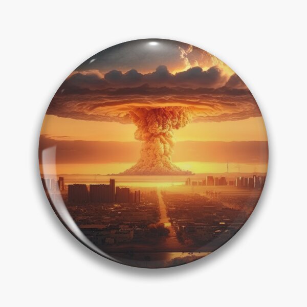 Item preview, Landscape of the atomic bomb detonated in city view, imagined art, fantasy art, wall art 7 designed and sold by jetaiart.