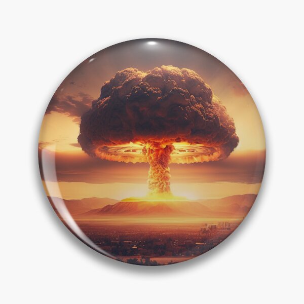 Item preview, Landscape of the atomic bomb detonated in city view, imagined art, fantasy art, wall art 8 designed and sold by jetaiart.