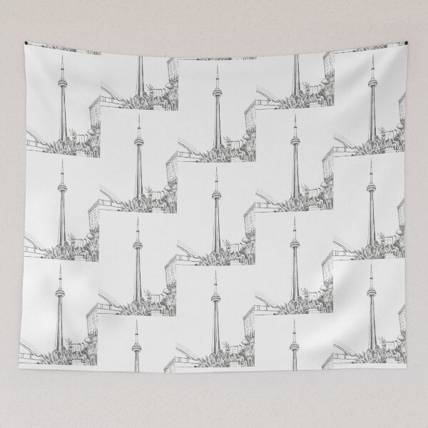 Item preview, Hand Drawn Ink Dot Drawing Fine Art CN Tower designed and sold by H3designs.
