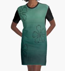 Sea Bottom Flower Pattern Graphic T-Shirt Dress