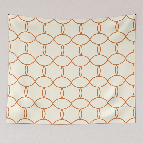 Item preview, Burnt Orange Geometric Designs On Cream Background designed and sold by burbankdesigns.