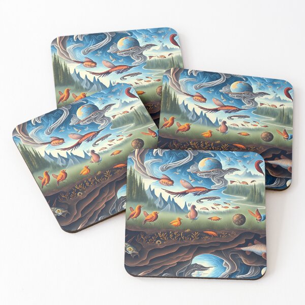 Item preview, Metamorphosis Skies: A Surreal Landscape of Birds, Fish, and Reptiles in Transformation designed and sold by Artilize.