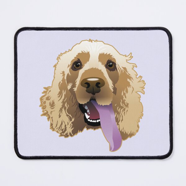 Artikelvorschau, Keuchender Hund Brandie Cockapoo Lavendel entworfen und verkauft von Bloomin'  Arty Families.
