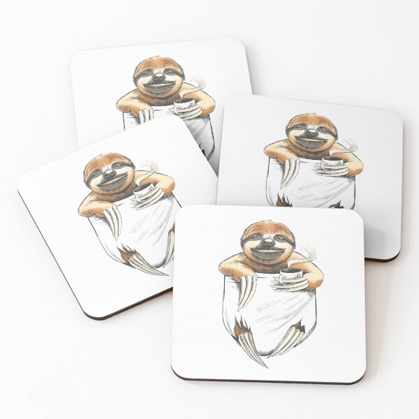 Item preview, Sloth With Coffee Hanging #LOVE COFFEE SLOTH designed and sold by GulQari.