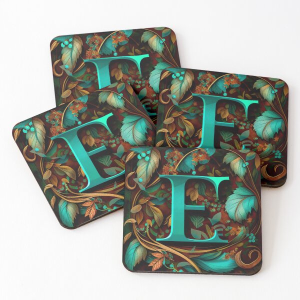 Item preview, Monogram E turquoise initial  designed and sold by Neonmountain.