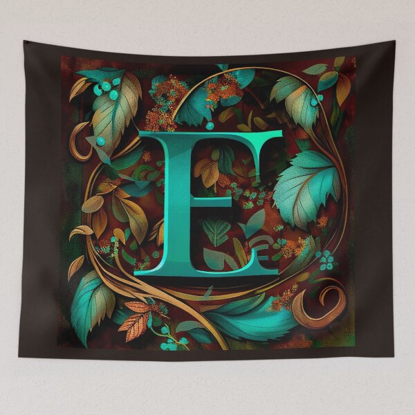 Item preview, Monogram E turquoise initial  designed and sold by Neonmountain.