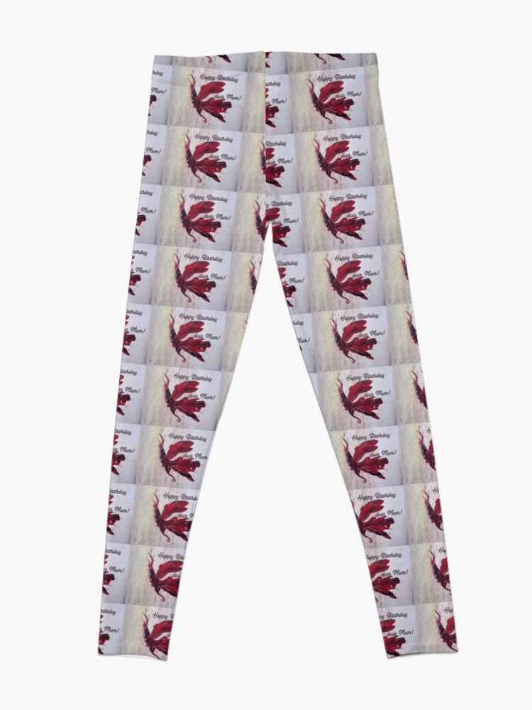 Alternate view of Happy Birthday dear Mum! Butterfly design Leggings