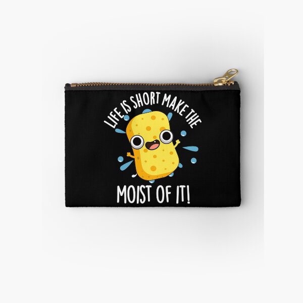 Item preview, LIfe Is Short Make The Moist Of It Funny Sponge Puns (Dark BG) designed and sold by punnybone.