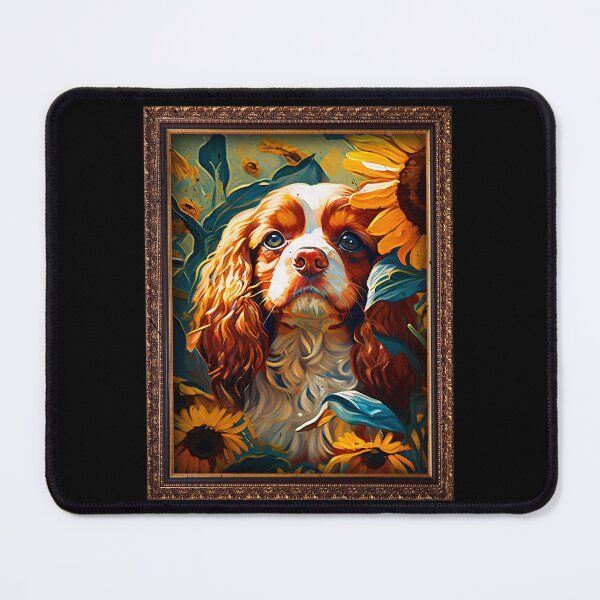 Item preview, Charles Spaniel Sunflower Painting Adorable Dog designed and sold by rafaeltto.