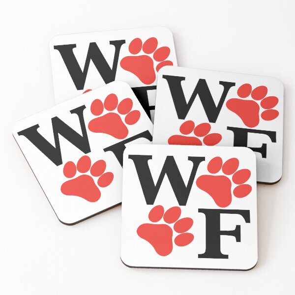Item preview, WOOF Paws Black with Red Paw Print designed and sold by 8PawsStudio.