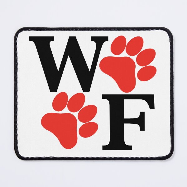 Item preview, WOOF Paws Black with Red Paw Print designed and sold by 8PawsStudio.