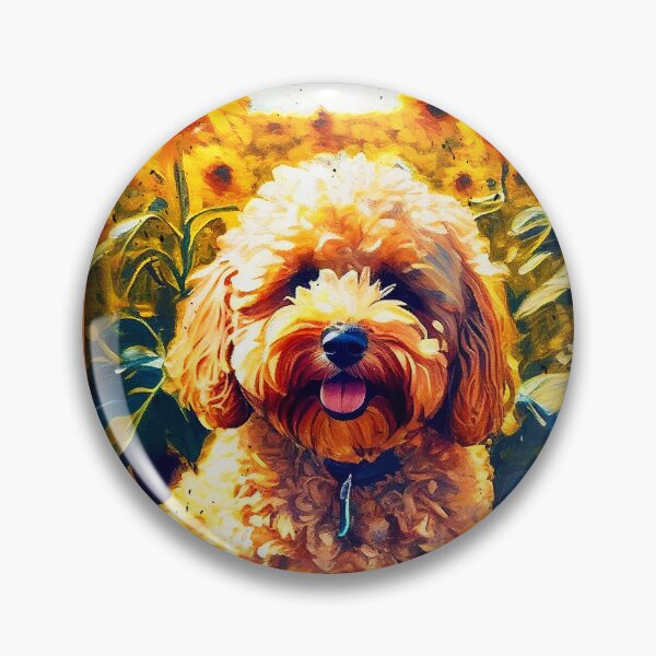 Item preview, Cavapoo Sunflower Painting Adorable Dog designed and sold by rafaeltto.